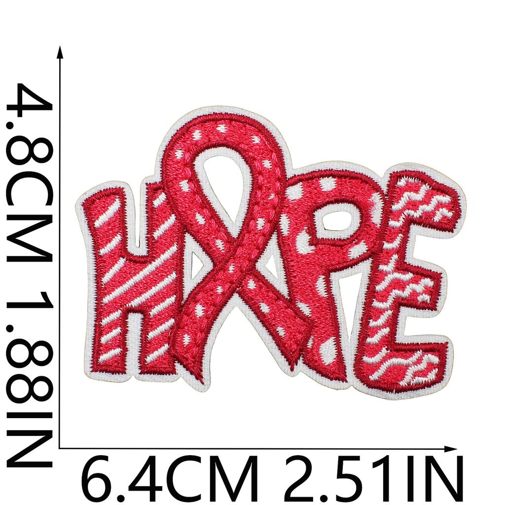 Health Day Embroidery Sticker Caring For Women Zhang Zai Computer Embroidery Label Clothes Bag Decoration Pink Ribbon Patch Sticker