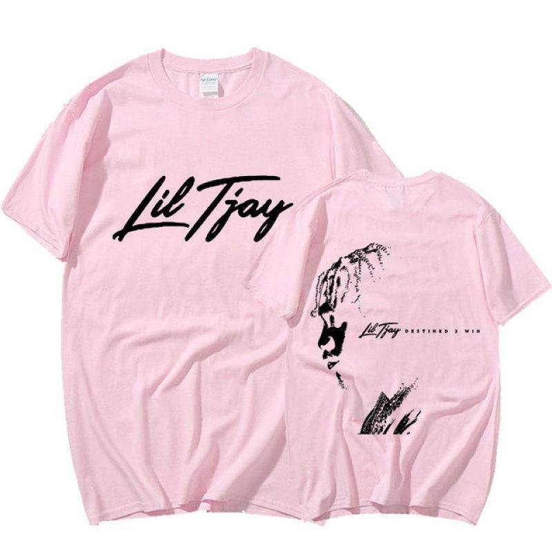 Rapper Lil Tjay Destined 2 Win Music Album Print T-shirt Men Women Cotton T Shirt Fashion Oversized Hip Hop T Shirts Streetwear