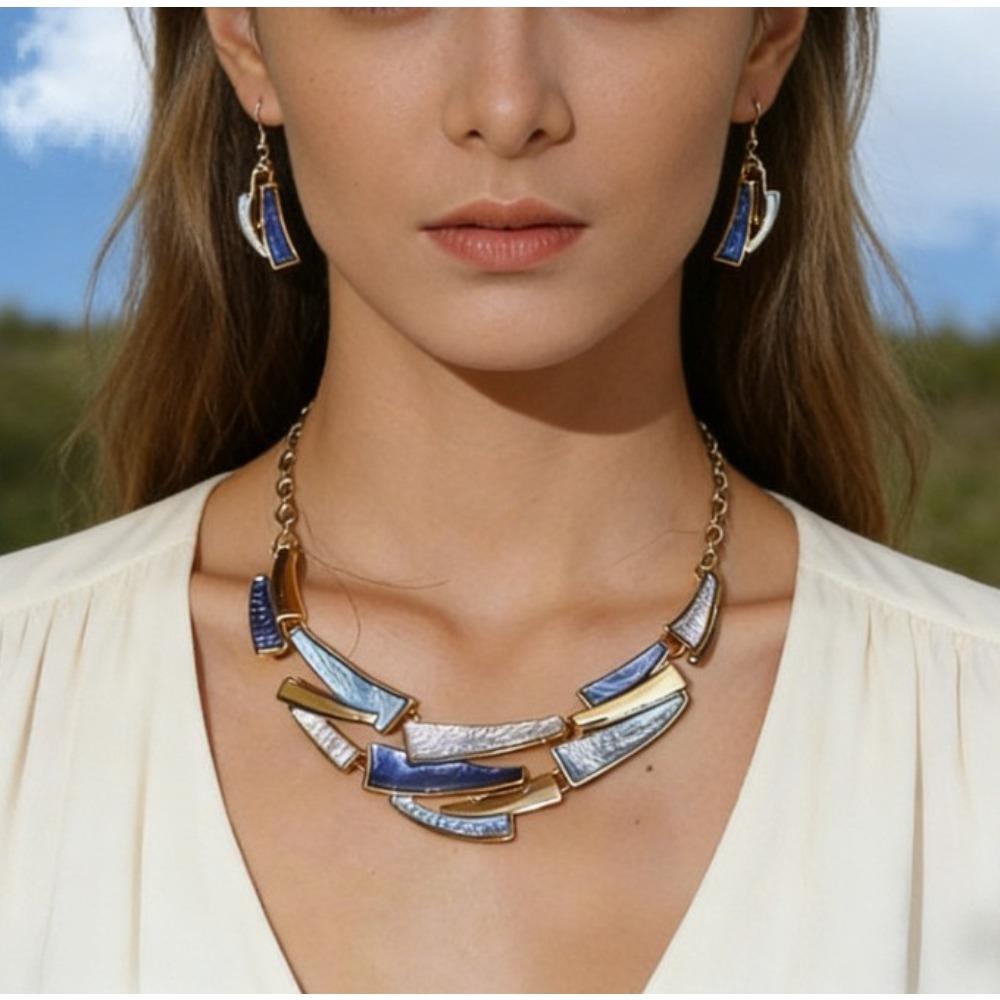 Stylish Versatile Simple Necklace Bracelet Set Women's Wear