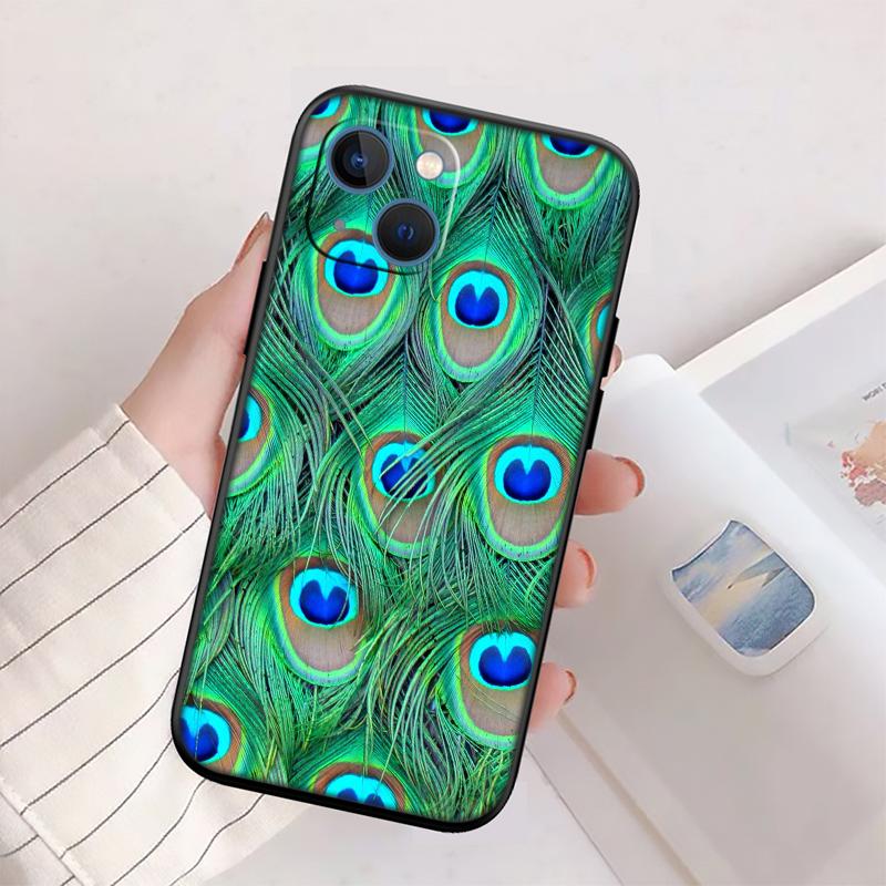 RP55 Pfauenfeder Handyhülle für Samsung Galaxy M06 M15 M16 M35 M55 M56 A36 A42 A50 A50S A51 A52 A32 A33 A05 A05S A06 A16 A20