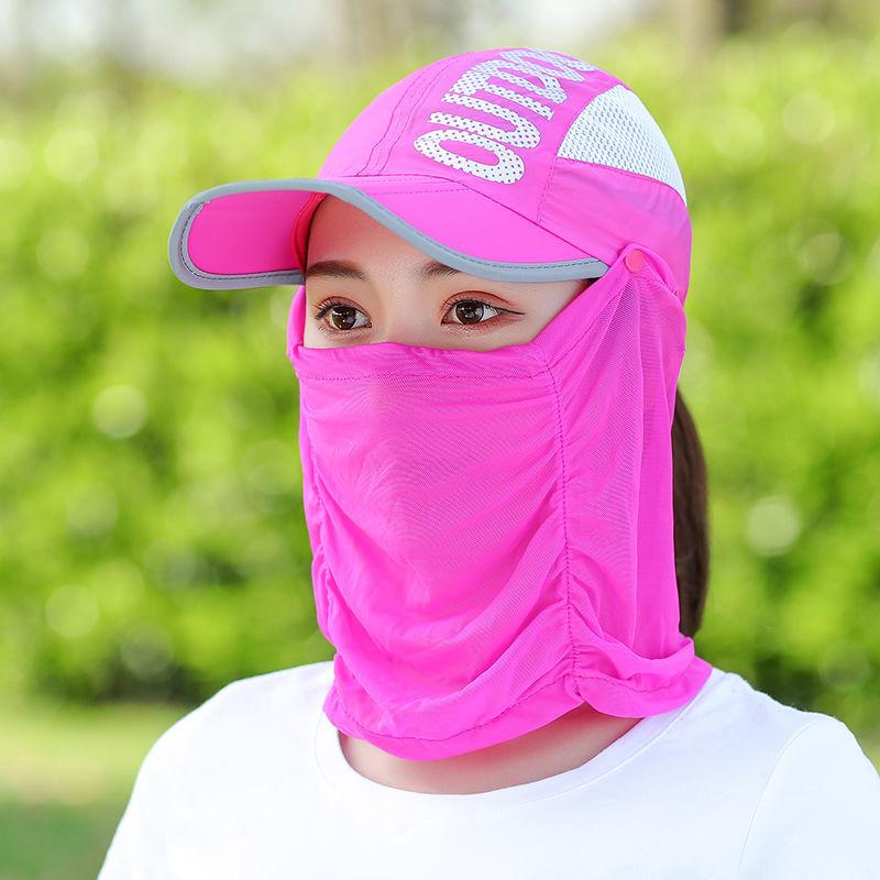 

New Wide Brim Summer Sun Breathable UV Protection Visors Bucket Hat Sunscreen Fisherman Fishing Caps Detachable Hiking Foldable Hats рожевий червоний колір
