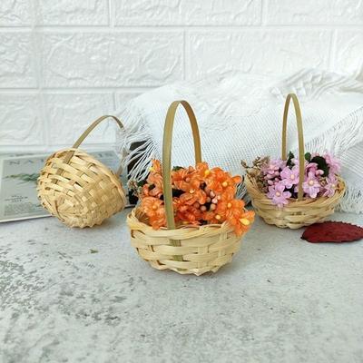 Mini Braid Flower Baskets Accessories Party Supplies Handheld Baskets Home Office Decor Wedding Ornaments Weaving Basket Bedroom