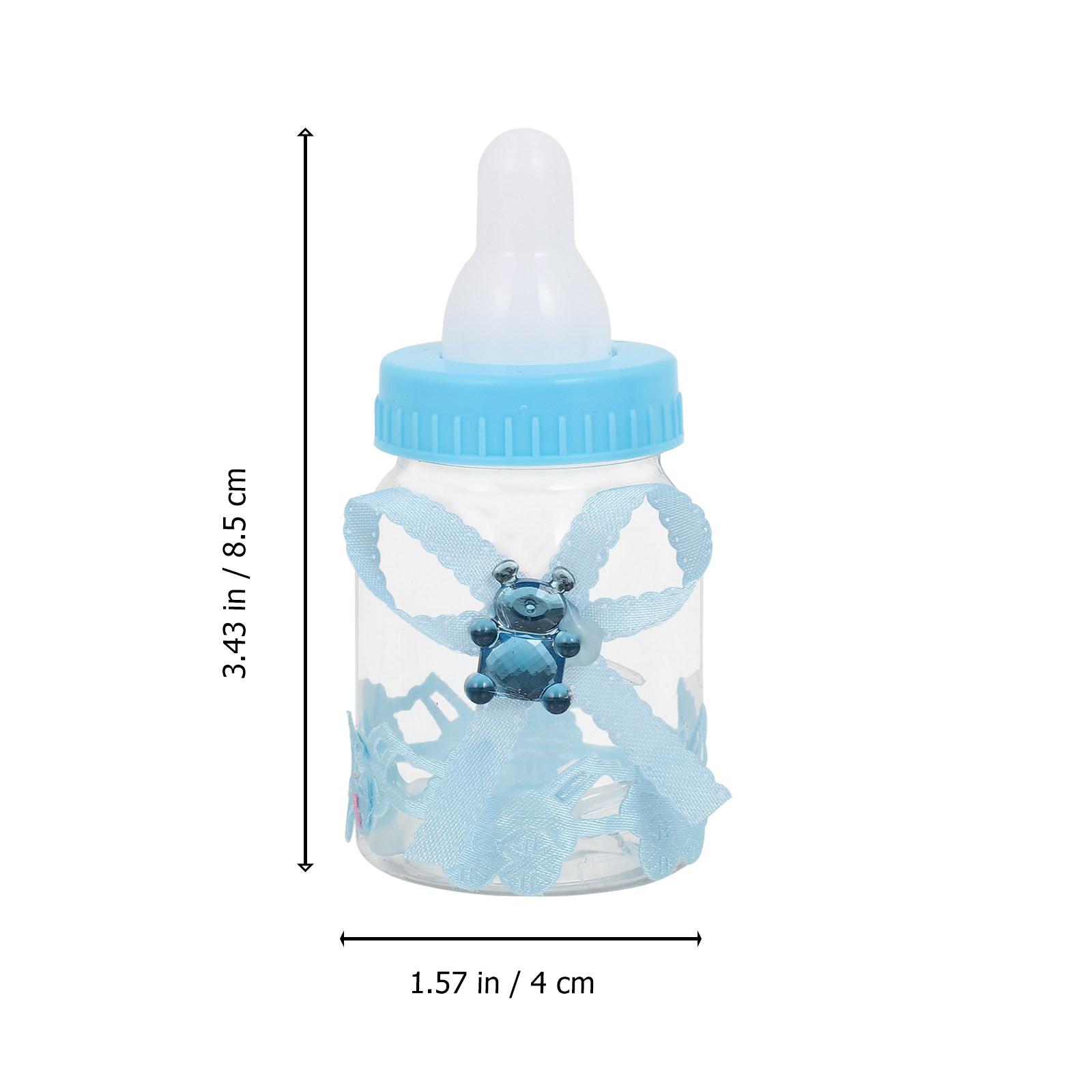 

12Pcs Baby Bottle Candy Boxes Lovely Feeding Bottle Design Crystal Bear Ribbon Decorations Perfect for Baby Shower Party other синий
