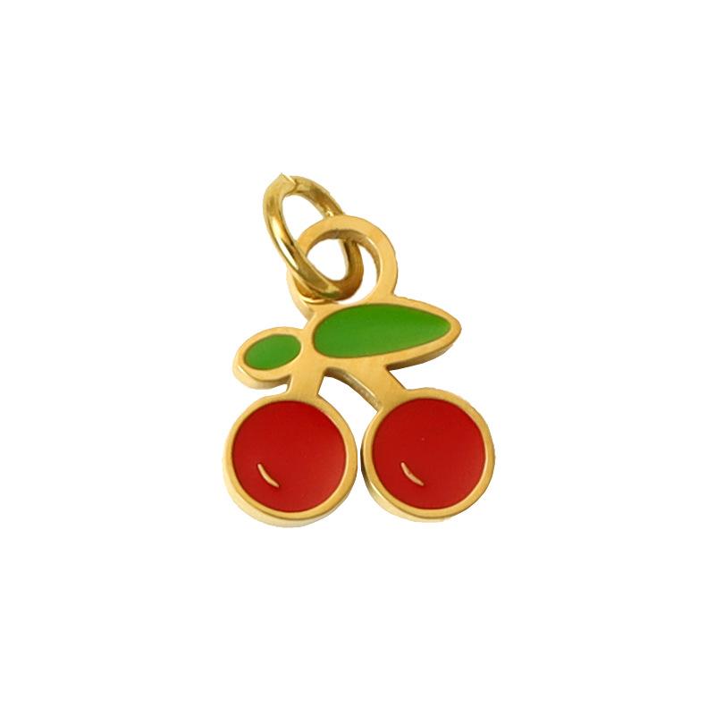 Summer On The New National Tide Does Not Fade Niche Dripping Oil Strawberry Necklace Accessories Diy Design Pendant Girl