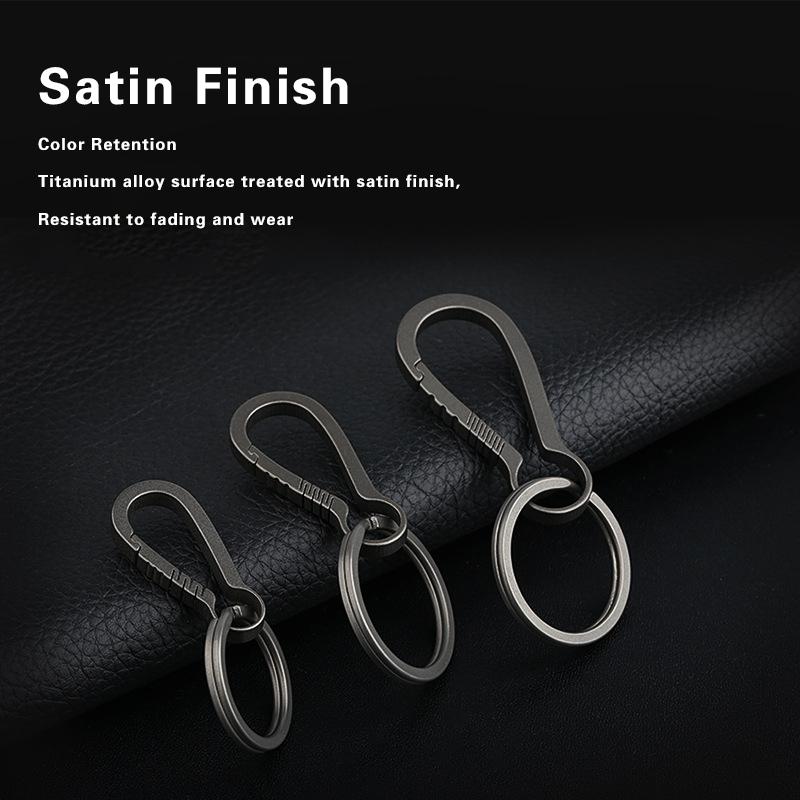 Titanium EDC Outdoor Tool Titanium Alloy Keychain Tiranium Buckle Key Ring  for Camping Hiking Fishing Travel Outdoor