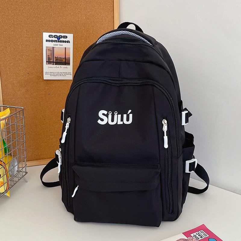 Schoolbag female college student junior high school student high school large capacity schoolbag new retro contrasting color backpack travel computer