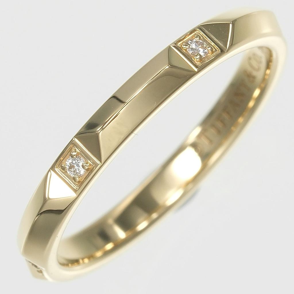 TIFFANY&Co. True Ring K18 Yellow Gold/diamond #8.2(US Size) 3.92g Mens Used