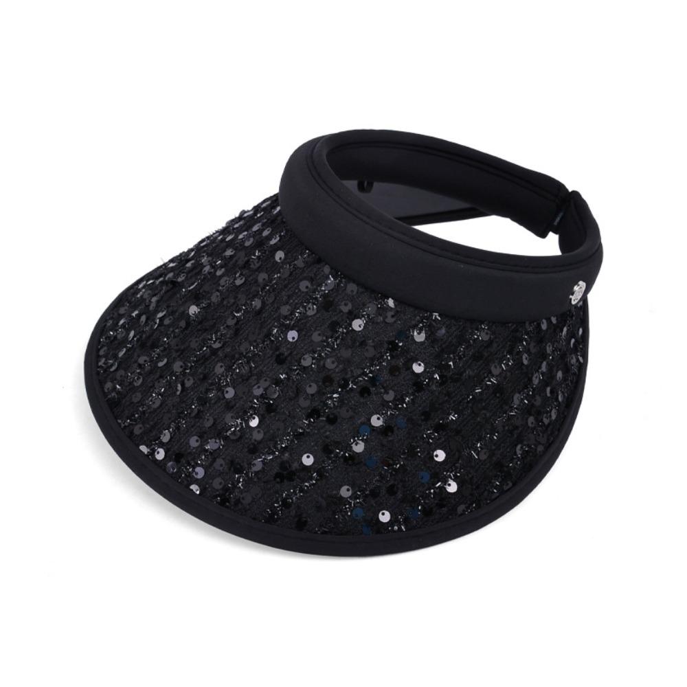 Summer Sequin Sun Hat Shiny Visor Cap Fashion Empty Top Cap  Outdoor