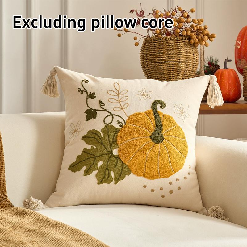 Festival Autumn Maple Leaf Pillow Pumpkin Embroidery Cushion Cover Modern Decoration Home Decoration Pillowcase Bedding