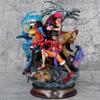 Nuevas Figuras de One Piece Batalla de Onigashima Supernova Tres Capitanes Sombrero de Paja Luffy Law Escenas Figuras Modelos de Anime Juguetes de Regalo de 20 cm