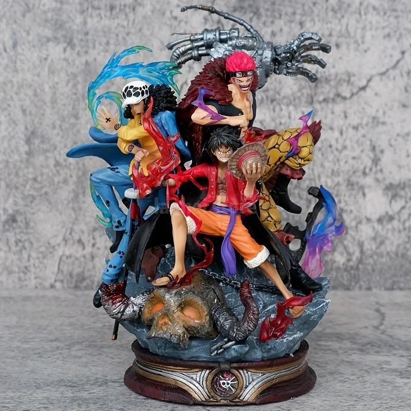 Nuevas Figuras de One Piece Batalla de Onigashima Supernova Tres Capitanes Sombrero de Paja Luffy Law Escenas Figuras Modelos de Anime Juguetes de Regalo de 20 cm