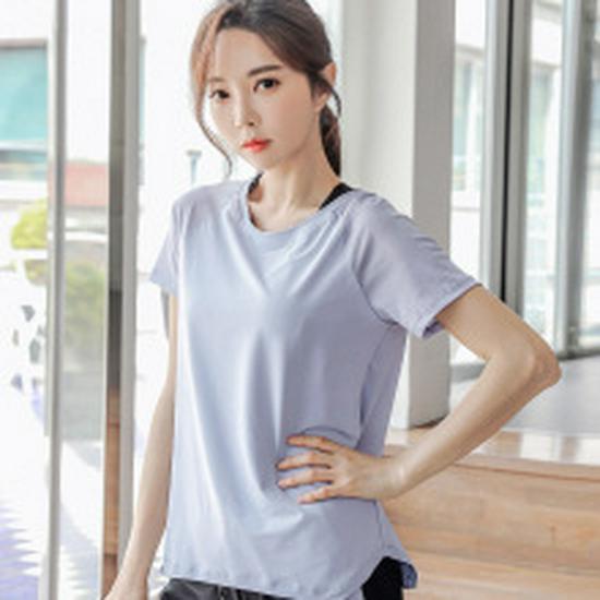 Women's Quick-Dry High-Waisted Faux Two-Piece Yoga Set with Chest Pads - Summer Short-Sleeved Top and Shorts