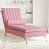 VidaXL Massage Lounge Chair with Pink Velvet Bolster, Long Sofa Chair, Bedroom Lounge Chair, Chair of 379462