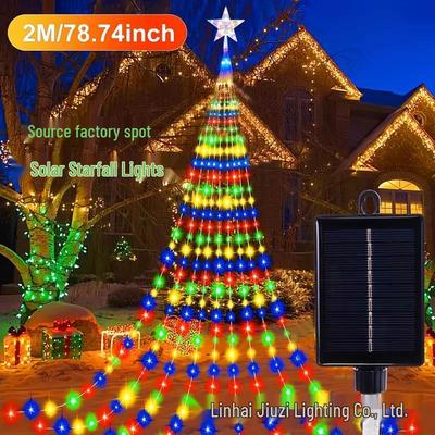LED Star Waterfall Lights Outdoor Christmas Courtyard Decoration