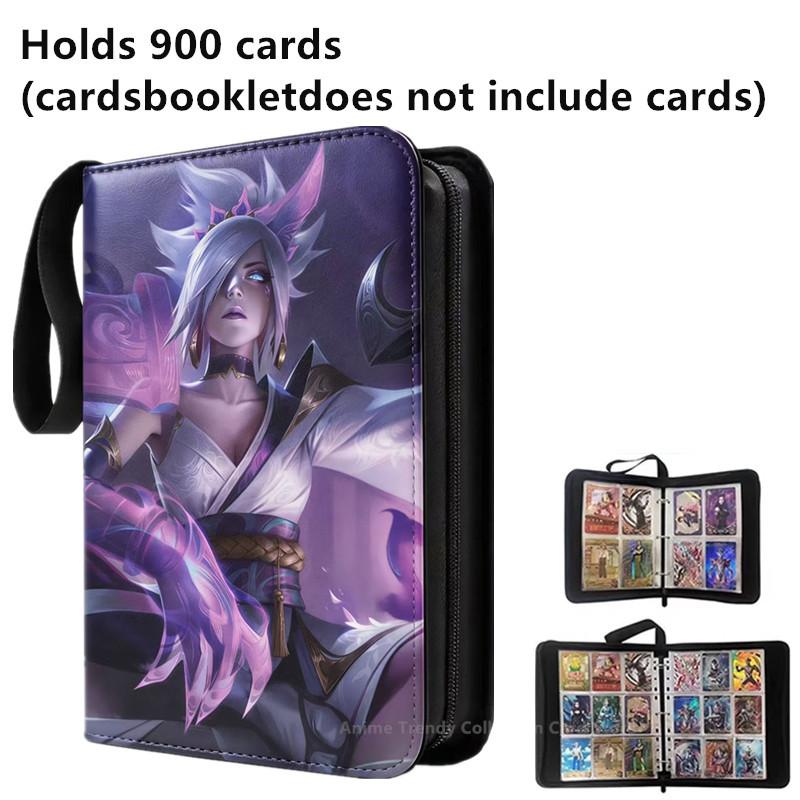400pcs/900pcs Card Album Book Folder 4/9 Card Slots Collections Zipper Double Pocket Zipper Card Binder Holder