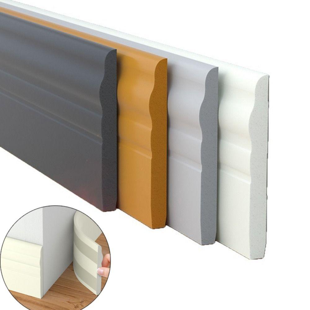 2M/Roll 3D Self Adhesive Skirting Line Wall Sticker Thickened Anti-collision Decoration Strips Living Room Bedroom Corner Line