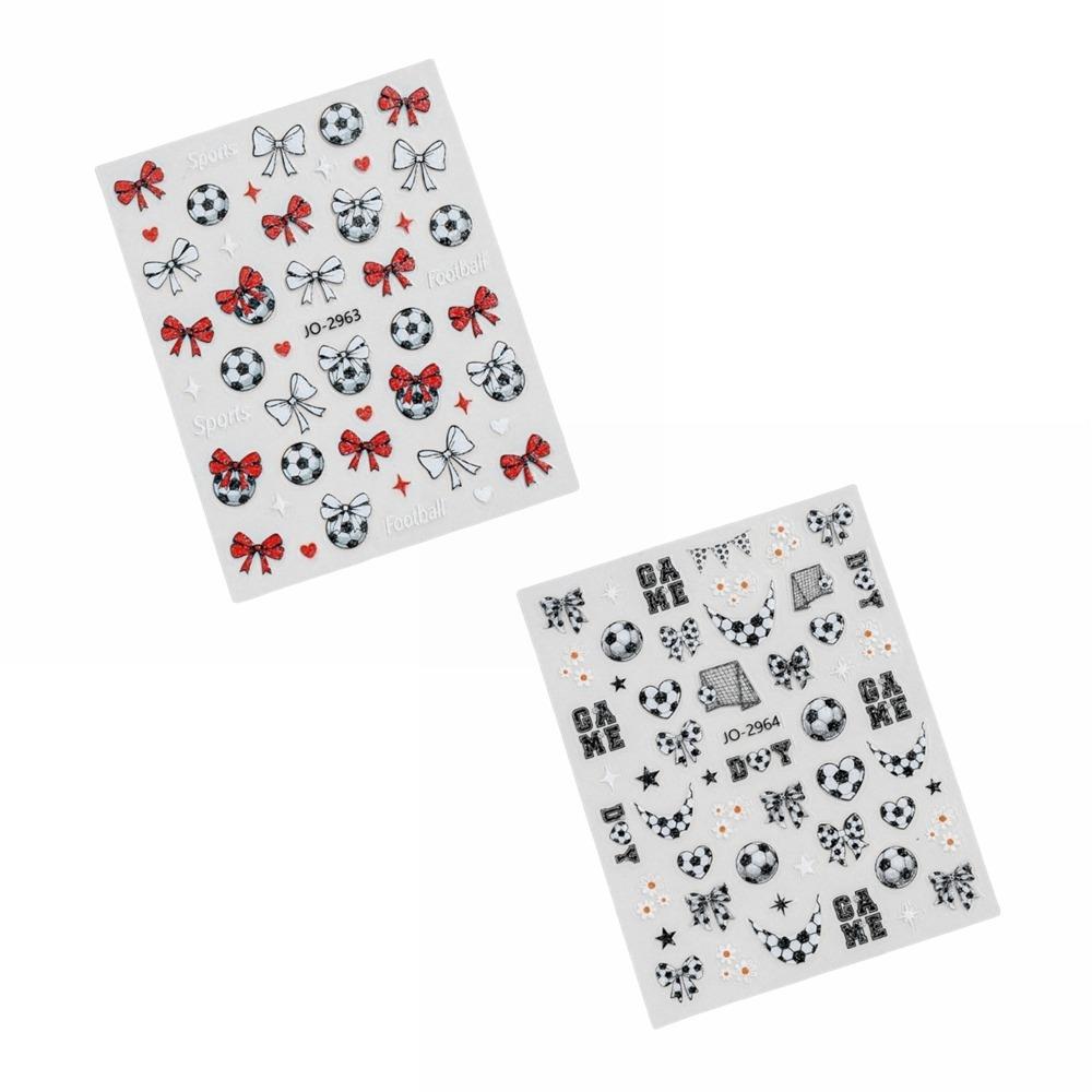 

2pcs/set Rainbow Powder Nail Decoration Stickers Glittering Football Nail Decoration Nail Art SET B