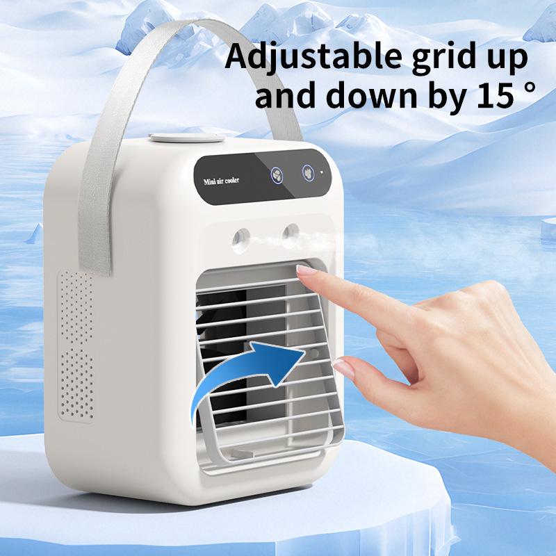 Portable Desktop Mini Air Conditioner Fan with Humidifier for Home, Dorm, and Office Use