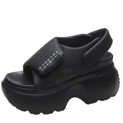 Mode Sandalen für Frauen 2024 Sommer Neue 8cm Erhöhte Fisch Mund Keil Dicken Sohlen Plattform Römischen Sandalen