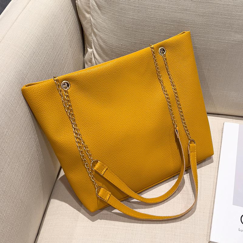 Lychee Pattern Medium Tote Bag Simple and Versatile Shoulder Bag Korean Women's Shopping Bag
