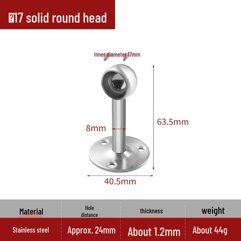 Stainless Steel Round Flange Base Wardrobe Clothes Rail Holder and Towel Rack Fixing Accessories.