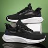 2024 spring and summer new retro versatile black low-top casual shoes running sports breathable fly-woven shoes men's shoes