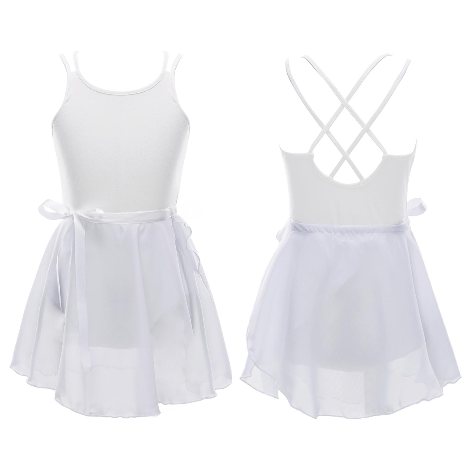 

Балетне гімнастичне купальник із шифоновою спідницею та спідницею. Стильний танцювальний одяг для дівчаток. 8-10 Years вершковий