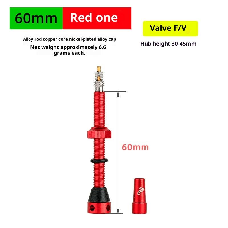 Bicycle F/V Tubeless Valve 44 60 80Mm For Bike Aluminum Alloy Pole Brass Core Integrated Rectangle Base Valve Cycling Parts