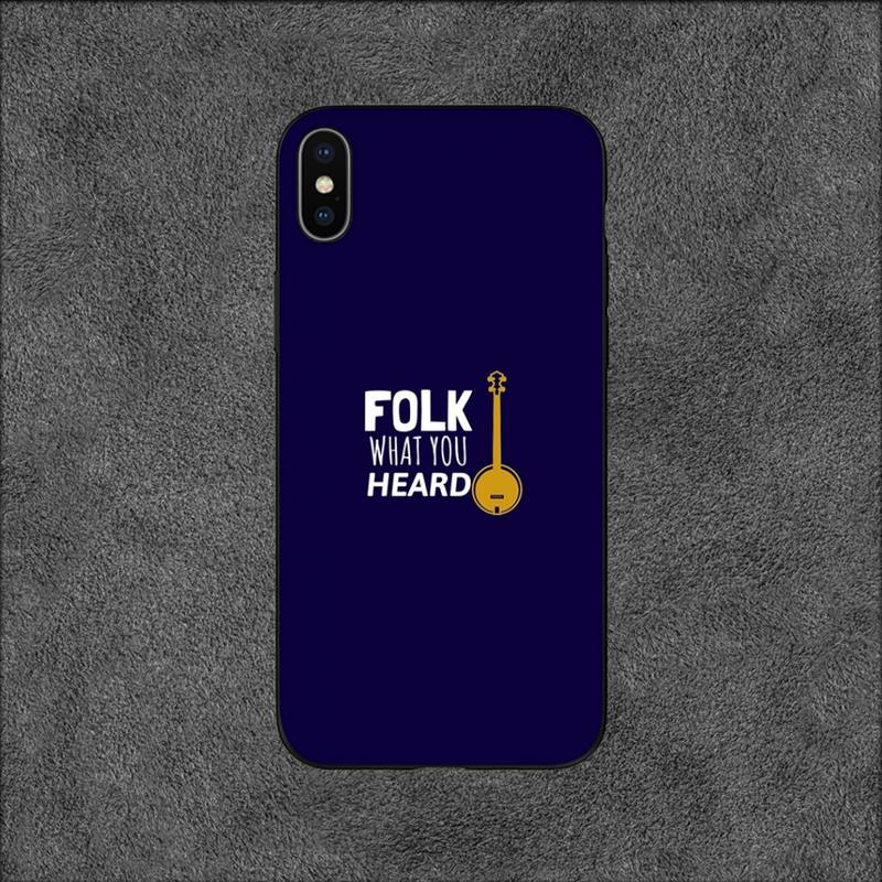 FOLK MUSIC Phone Case For iPhone 11 12 Mini 13 14 15 Pro XS Max X Plus SE XR Shell