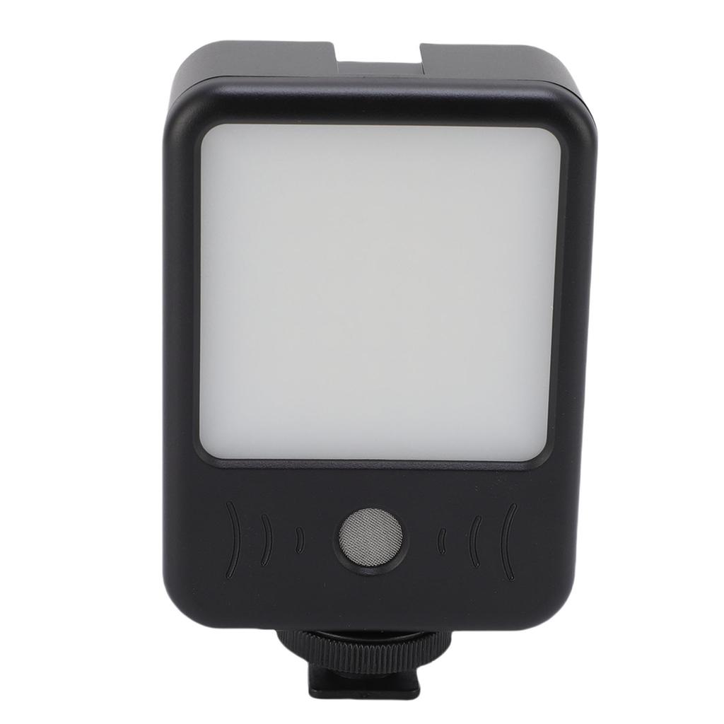 Camera Video Light with Built in Microphone 49 LEDs 6500K Rechargeable Portable Photography Lighting for Vlog Live
