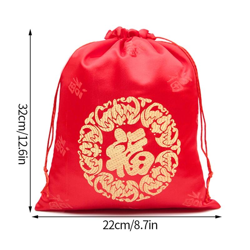 Non-Woven Fabric Red Gift Bags Large Capacity Gift Packing Souvenir Bag  Chinese New Year Spring Festival Shopping Handbags