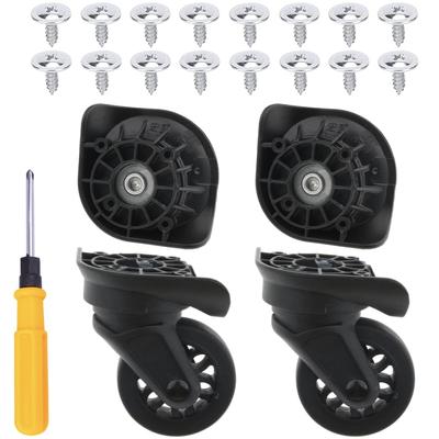 Ailunate Suitcase Caster Replacement Tire Kit, Carry-on Case Wheels, Carry-on Bag Rubber, Silent Repair Parts, Axle Replacement (A90, Set of 4)