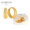 Perforation 925 Silver Ear Needle Minimalist Hoop Earrings Metallic Gold Earrings For Women CZ Fashion Jewelry