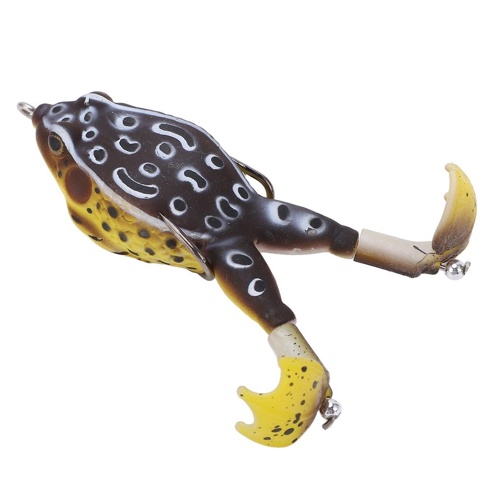 Froschköder Weichsilikon Künstlicher Donnerfroschköder Angelköder mit Doppelpropellerfüßen Schwarz Gelb