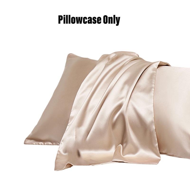 Luxurious Silk-like Pillowcase For Double Bed Soft Pillow Cover Polyester Fiber Fabric Simplicity Design 51*137cm/20*54in