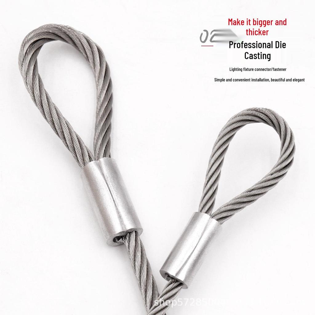 Rust-Proof, Wear-Resistant Steel Wire Rope with Aluminum Head - High Load-Bearing, Corrosion-Resistant, Thickened for Outdoor Industrial Safety