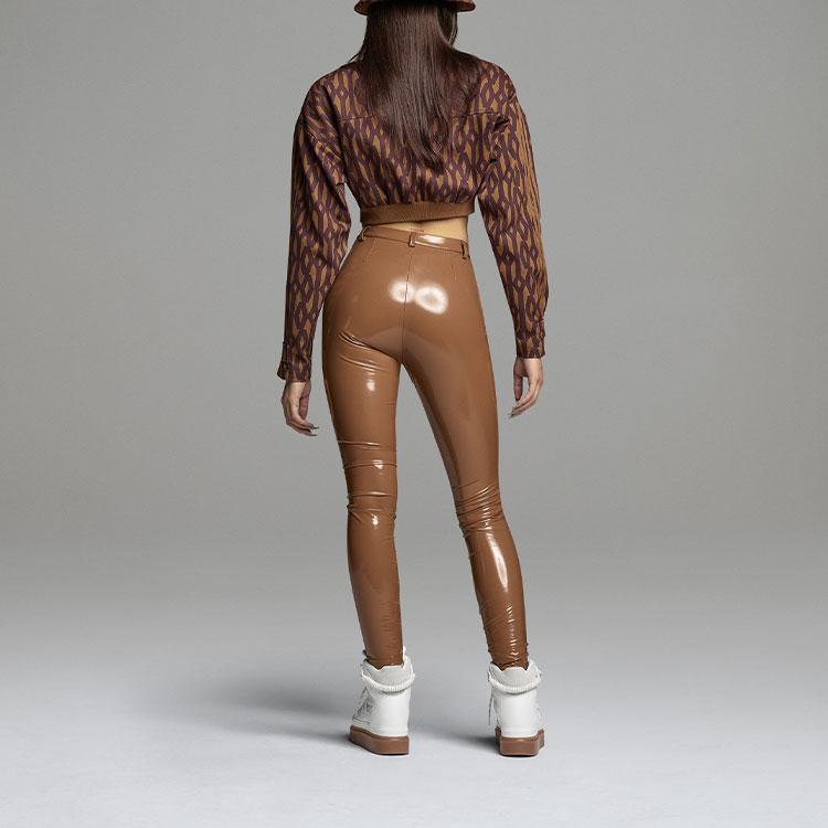 Adidas Originals X Ivy Park Collaboration Short Printed Stand Collar Sports Jacket Women Jackets Brown HB8423