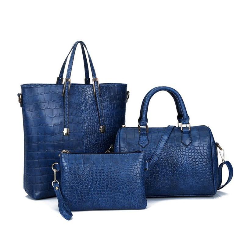 Large capacity shoulder PU handbag crocodile pattern women's bag fashion commuter bag