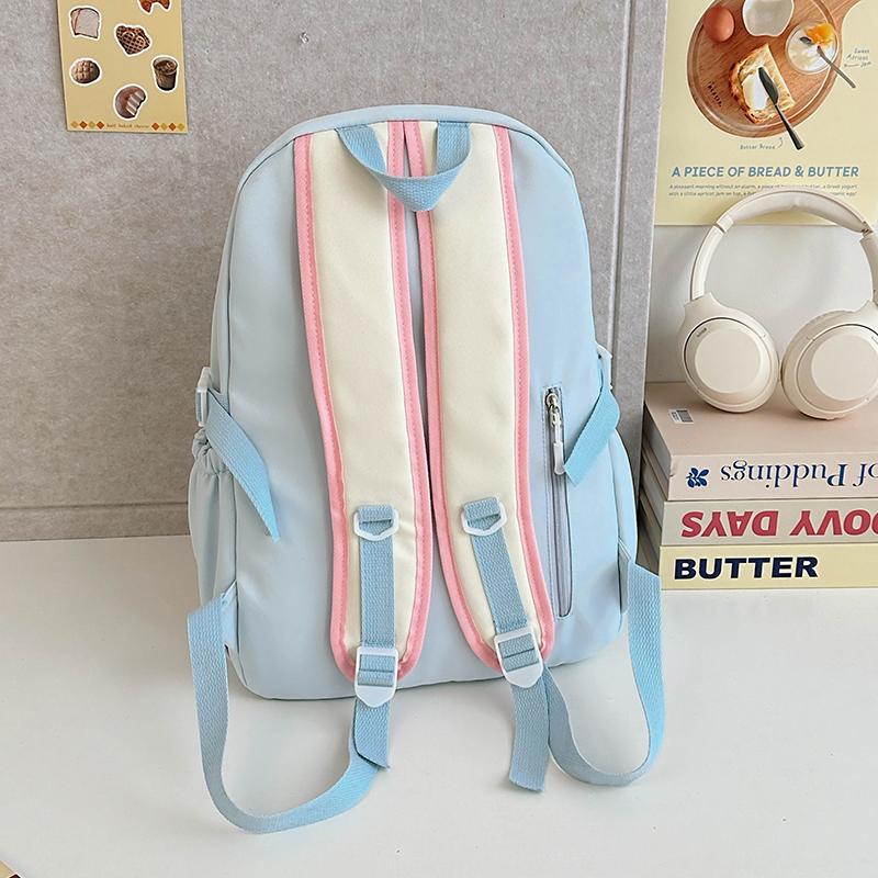 Girls Backpack Junior High School Student Backpack Color Contrast Student Schoolbag