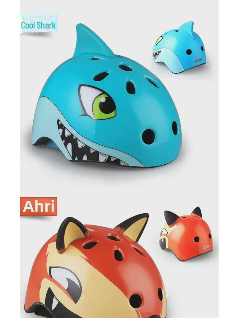 CORSA Coolsa Çocuk Dinozor Bisiklet, Paten ve Kaykay Kaskı.