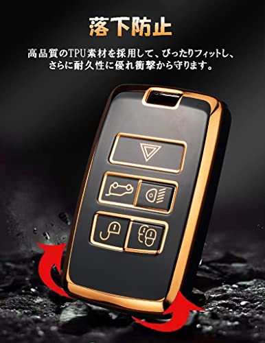 SANRILY Smart Key Case for Land Rover, Compatible with Range Rover Evoque, Range Rover Sport, Discovery Evoque, Jaguar, and More. Stylish Remote Key C