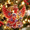 2D Flat Acrylic Hanging Ornament Red Gold Winged Goat Acrylic Pendant Christmas Tree Decoration Lunar New Year Holiday Gift