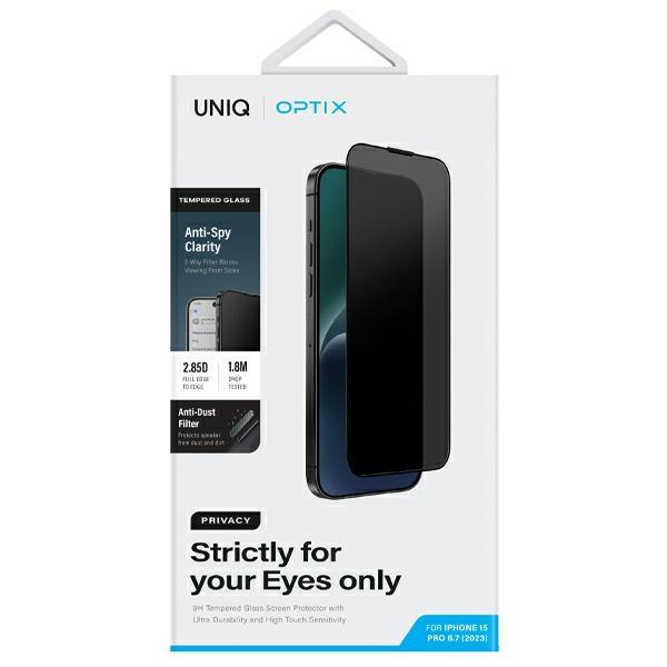 Uniq Optix Privacy Iphone 15 Pro Max6.7 Prywatyzujące Szkło Hartowane Z Aplikatorem