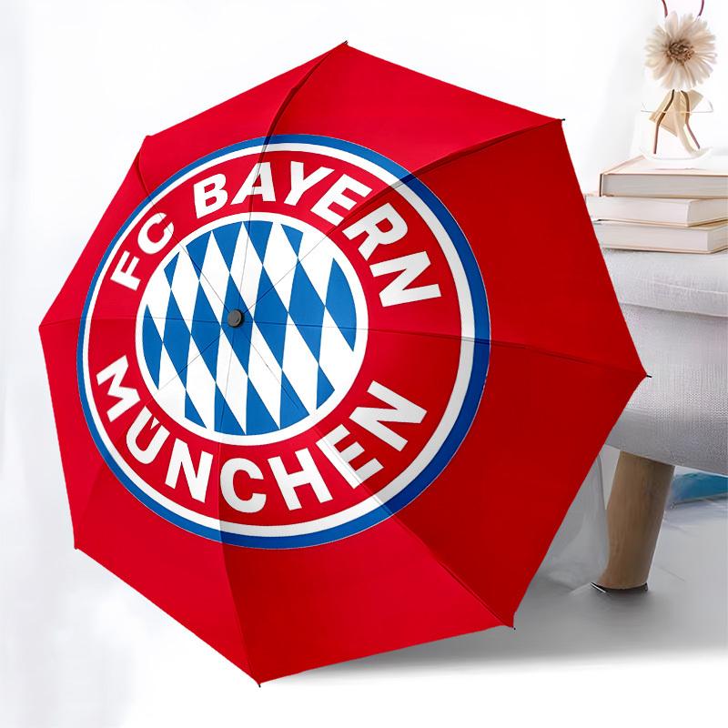 Bayern Munich, Football Club Automatic Opening and Closing, 8 Rib Structure Portable Umbrella, Suitable for Men and Women In All Seasons  Pe