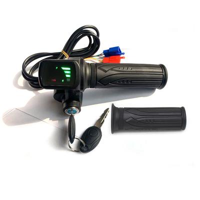 1 par 36v/48/60v bicicleta elétrica scooter acelerador guiador com bloqueio led display de energia acessórios da bicicleta