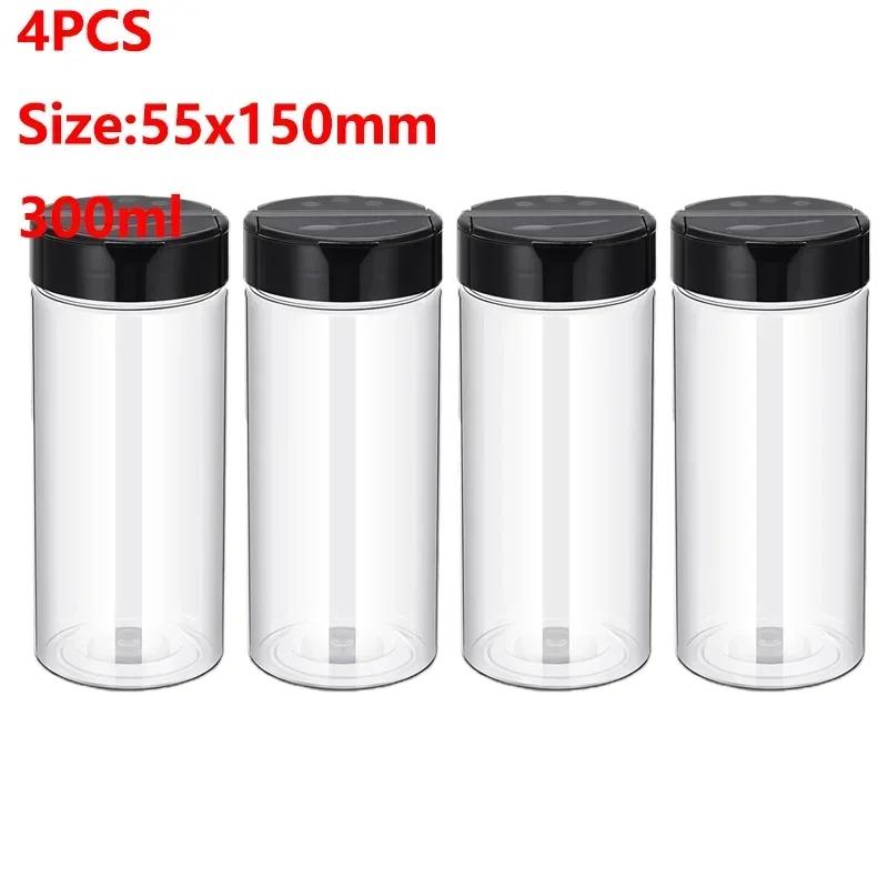 12/4/1PCS Clear Spices Bottle for Kitchen Condiment Seasoning Container Plastic Seasoning Jars Condiment Box Kitchen Supplies