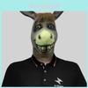 Cute Laughing Donkey Head Mask Funny Latex Costume Accessory For Parties And Events