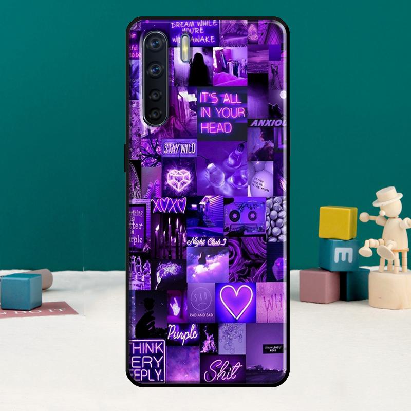 Purple aesthetic Phone Case For Oppo A78 A96 A58 A18 A38 A98 A17 A77 A80 A40 A60 A16 A76 A74 A94 A54 A15 A57S