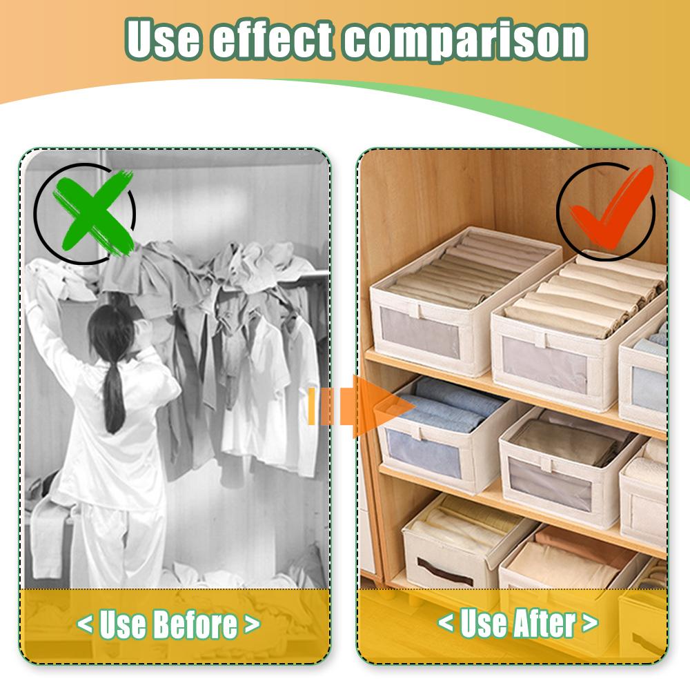 Clothes Storage Box For Household Visible Wardrobe Storage Organizers Foldable T-Shirts Jeans Underwear Pants Organizer Box