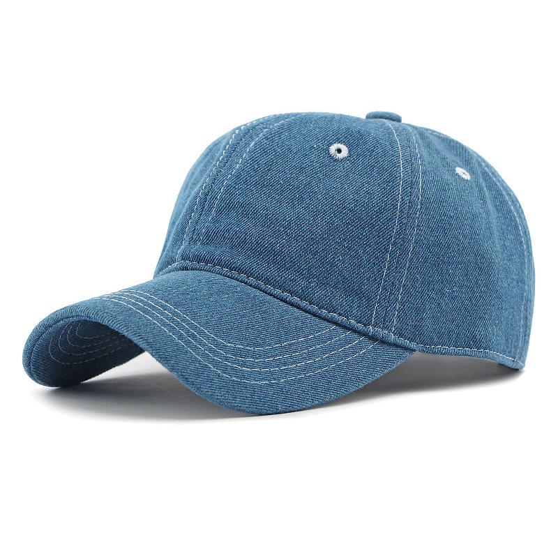 Korean-Style Denim Baseball Cap Simple Plain Casual Versatile Soft-Top Visor Sun Protection Hat